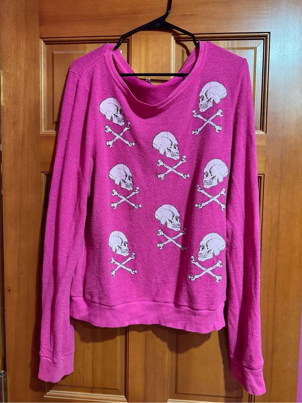 Wildfox Hot Pink Skull & Crossbones Pullover